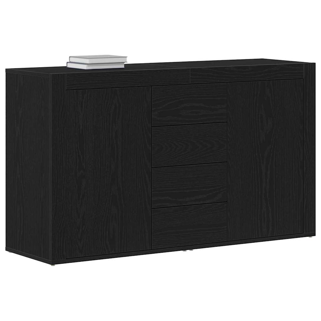 Serviesskap med skuff Svart Eik 120 x 36 x 69 cm Konstruert tre vidaXL