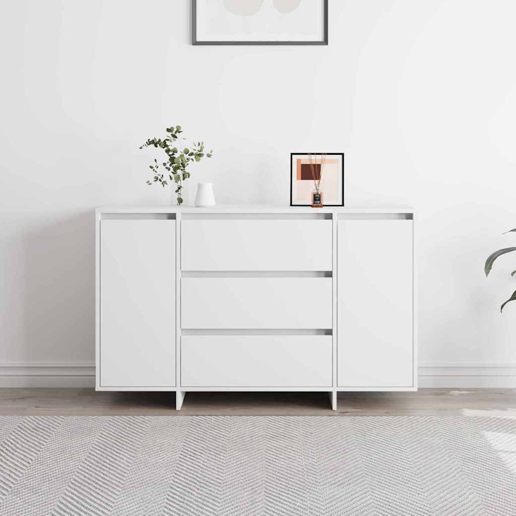 Serviesskap med skuff Hvit 120 x 41 x 75 cm Konstruert tre