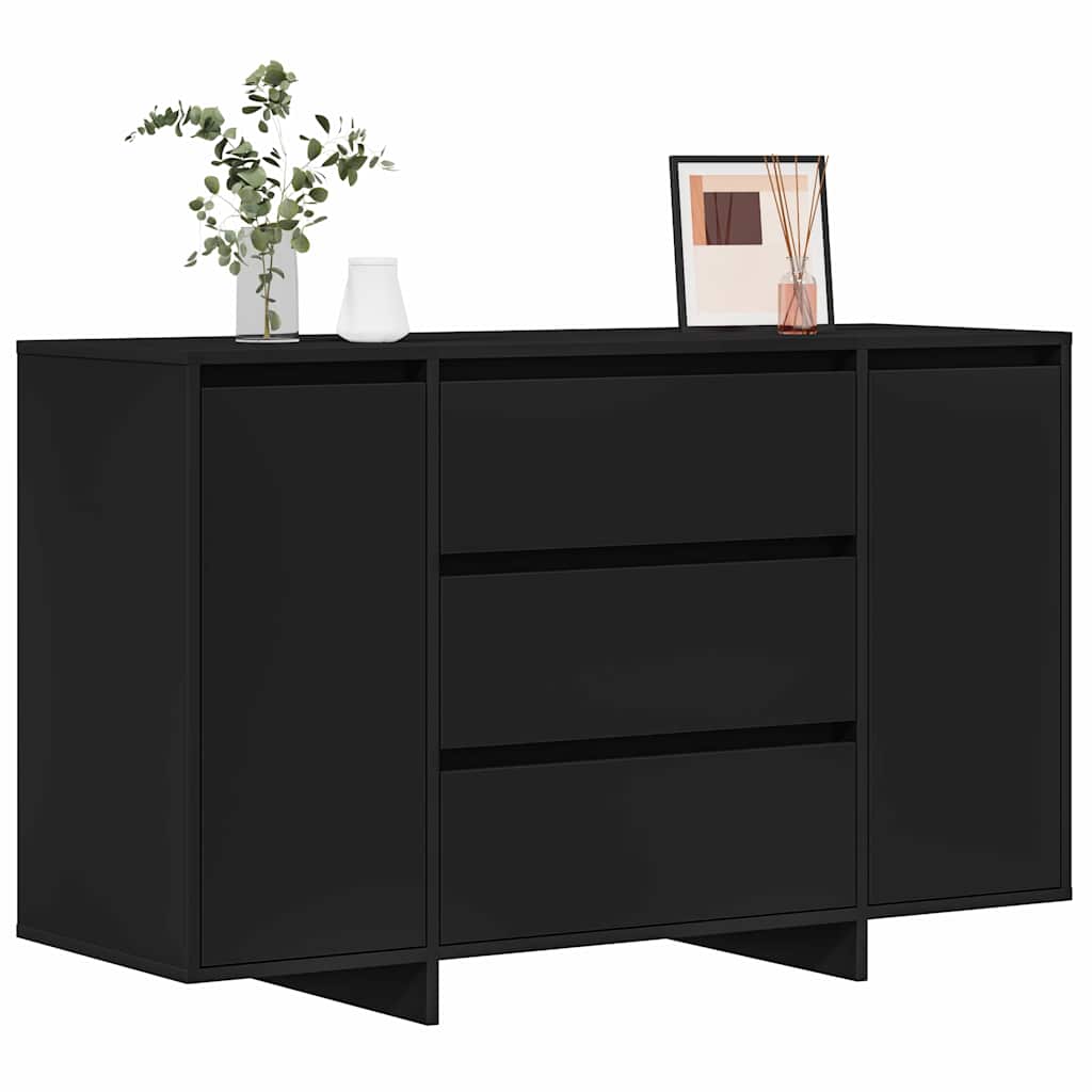 Serviesskap med skuff Svart 120 x 41 x 75 cm Konstruert tre