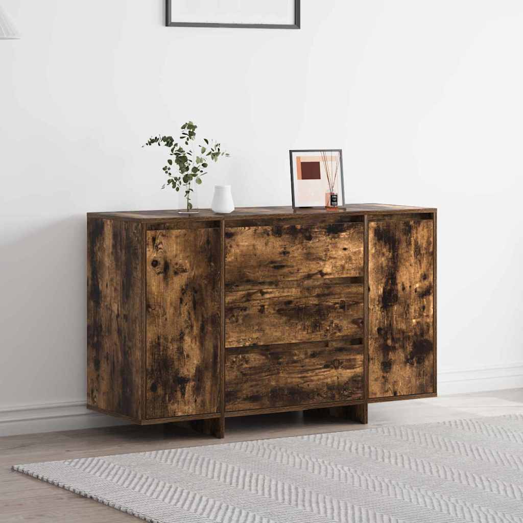 Serviesskap med skuff Røkt eik 120 x 41 x 75 cm Konstruert tre