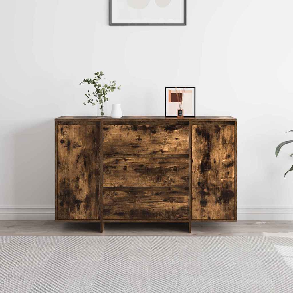 Serviesskap med skuff Røkt eik 120 x 41 x 75 cm Konstruert tre