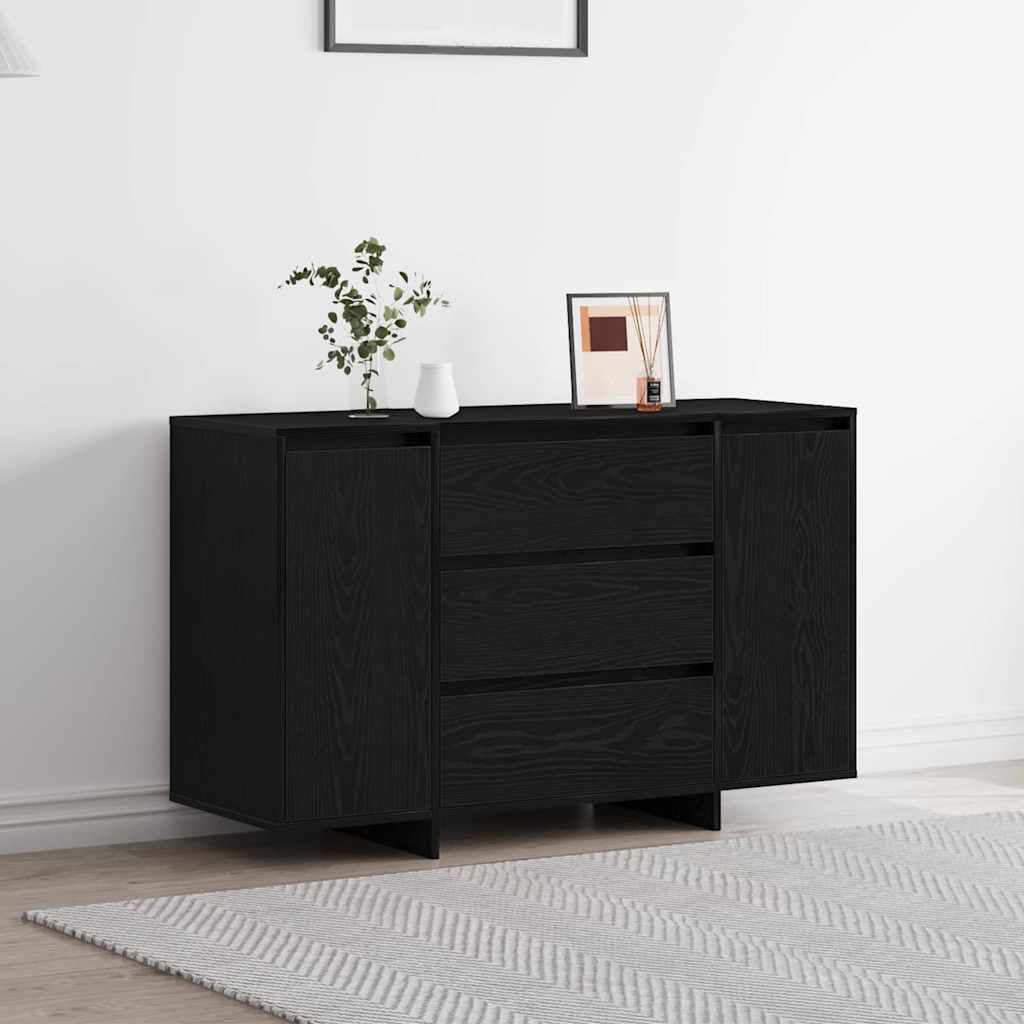 Serviesskap med skuff Svart Eik 120 x 41 x 75 cm Konstruert tre