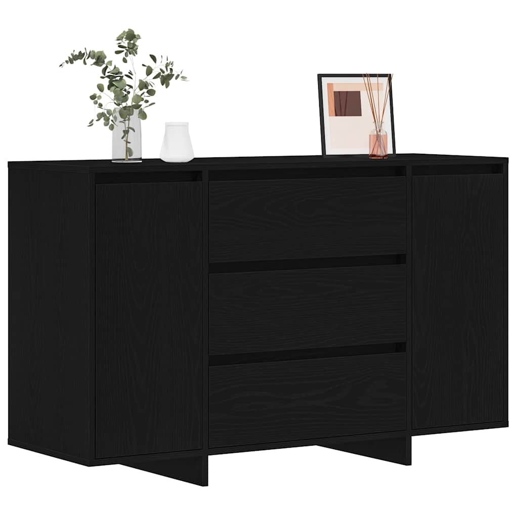 Serviesskap med skuff Svart Eik 120 x 41 x 75 cm Konstruert tre