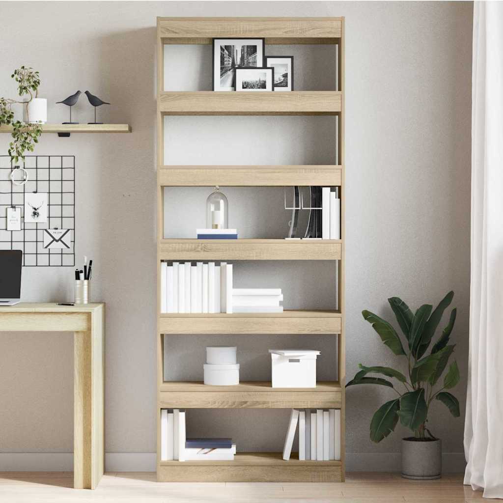 Bokskap med hylle Sonoma eik 80 x 30 x 198 cm Konstruert tre