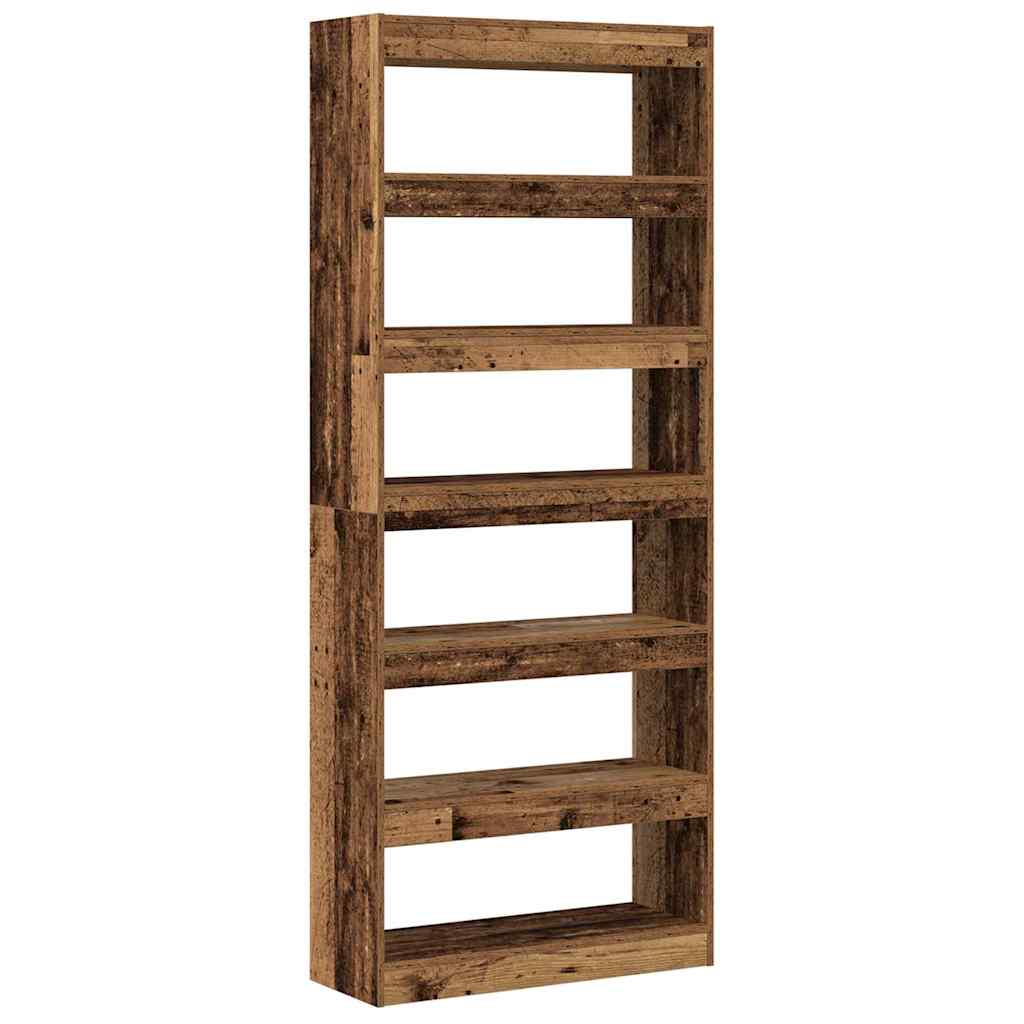 Bokskap med hylle Gammelt tre 80 x 30 x 198 cm Konstruert tre