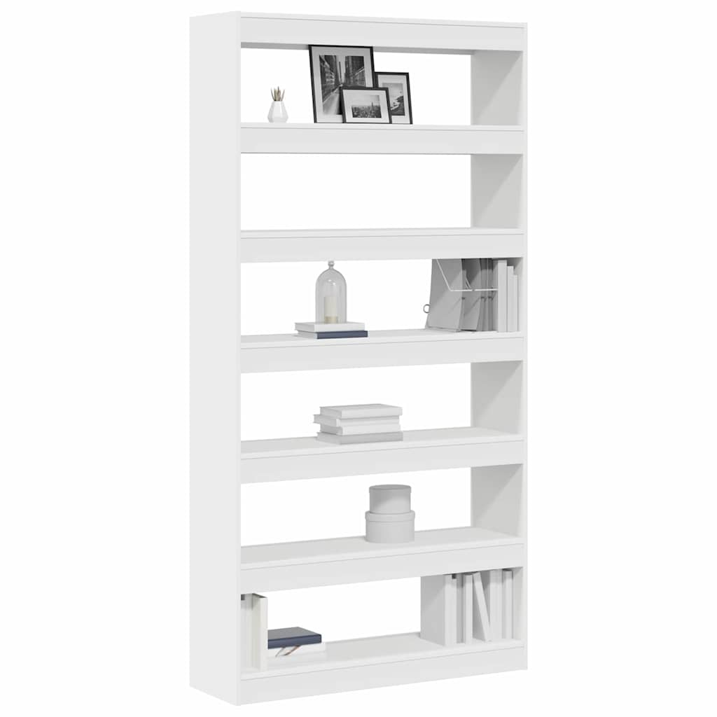 Bokskap Hvit 100 x 30 x 198 cm Konstruert tre
