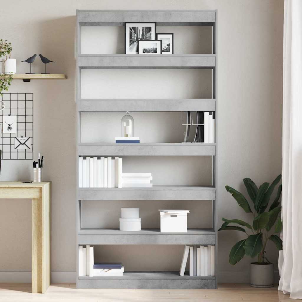 Bokskap Betonggrå 100 x 30 x 198 cm Konstruert tre