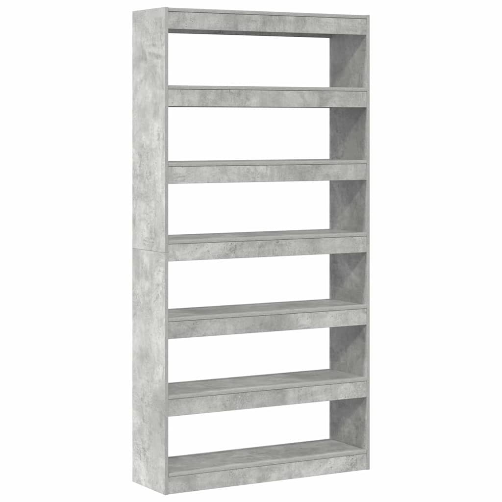 Bokskap Betonggrå 100 x 30 x 198 cm Konstruert tre