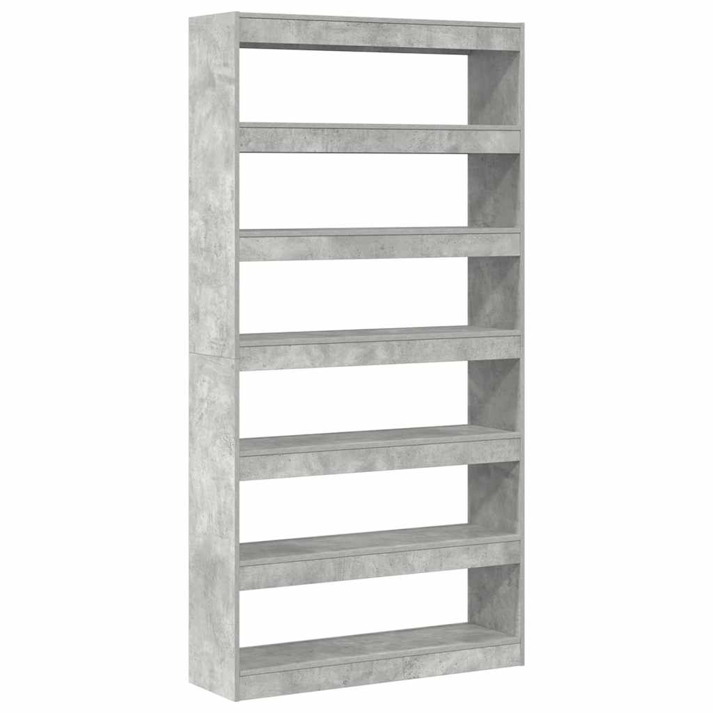 Bokskap Betonggrå 100 x 30 x 198 cm Konstruert tre