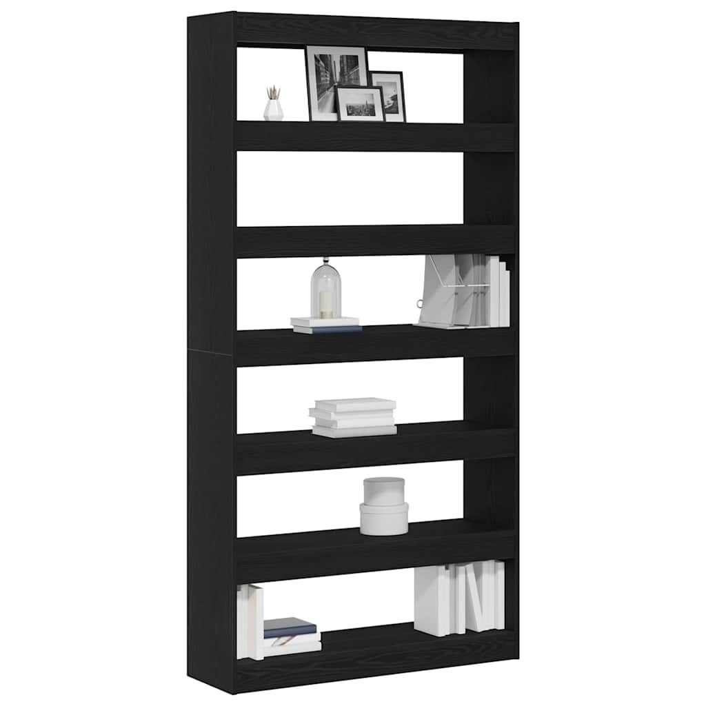 Bokskap Svart Eik 100 x 30 x 198 cm Konstruert tre