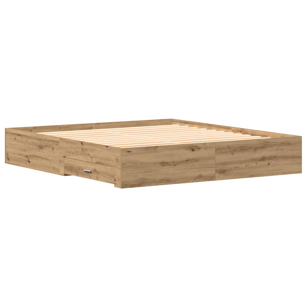 Sengestamme med skuff Artisan Eik 180 x 200 cm Konstruert tre