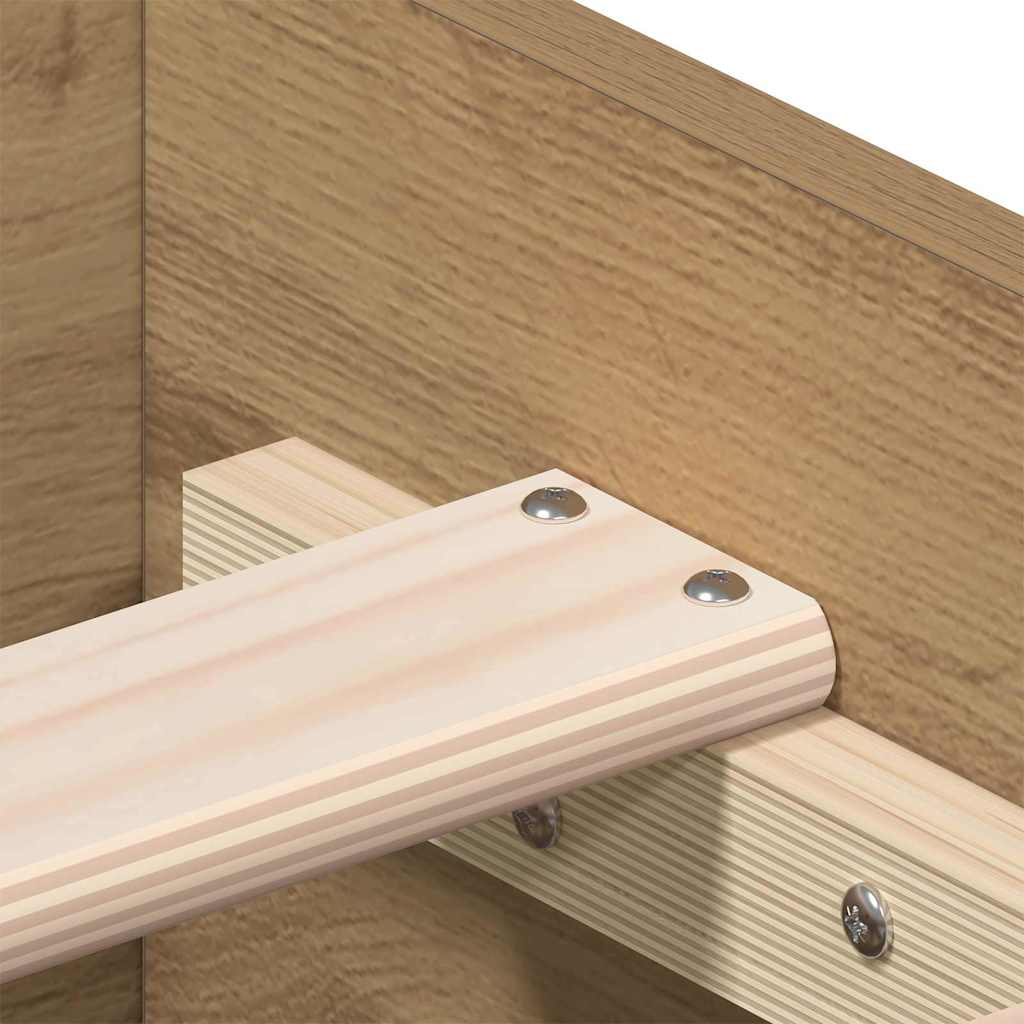 Sengestamme med skuff Artisan Eik 135 x 190 cm Konstruert tre vidaXL