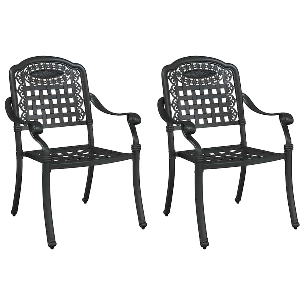 Hage Stol 2 pcs Svart 55 x 56,5 x 91cm Aluminium
