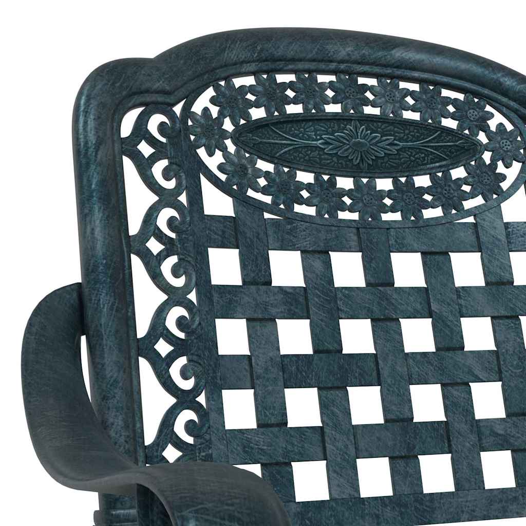 Hage Stol 2 pcs grønn 55 x 56,5 x 91cm Aluminium