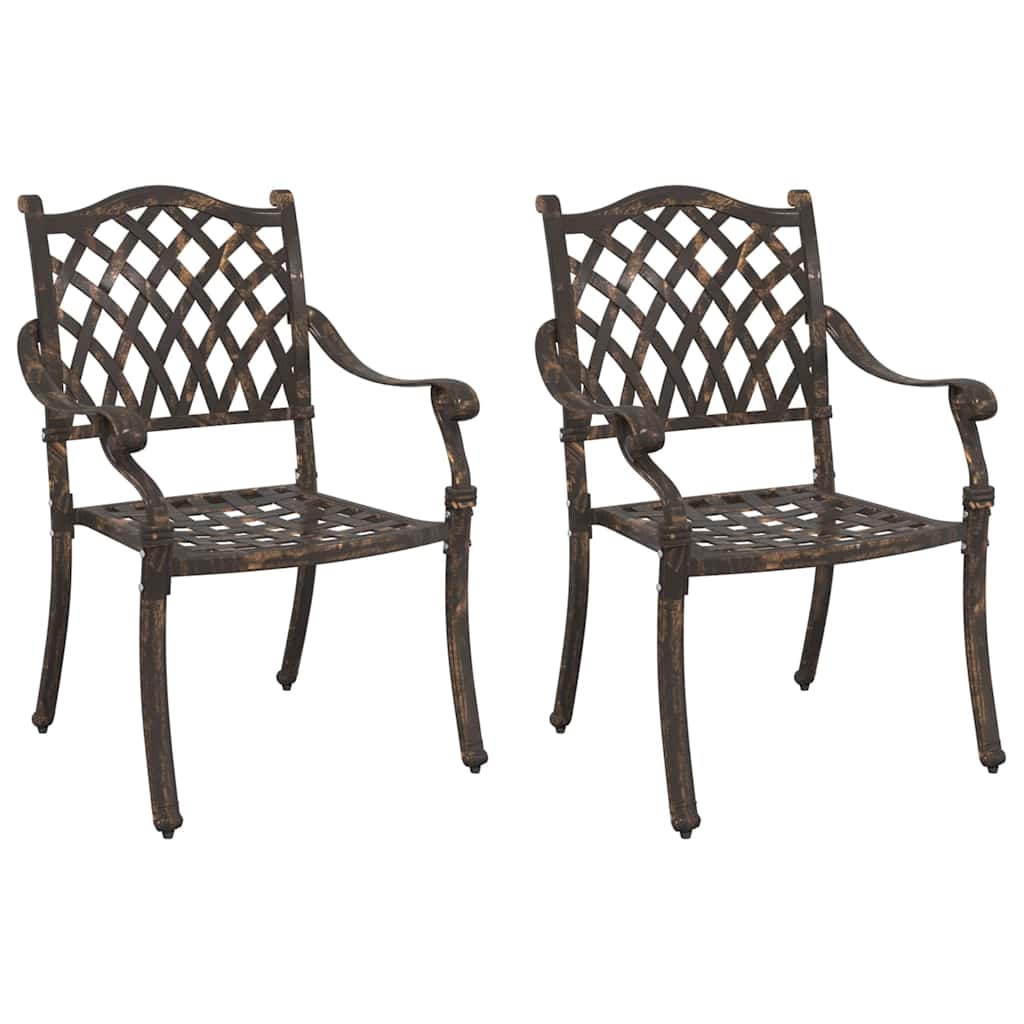 Hage Stol 2 pcs Bronse 56 x 55 x 92.5cm Aluminium