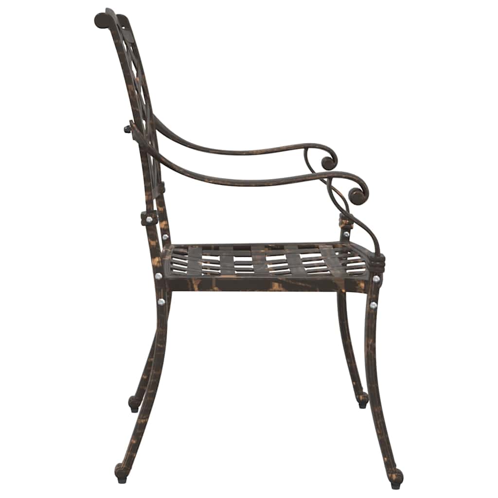 Hage Stol 2 pcs Bronse 56 x 55 x 92.5cm Aluminium
