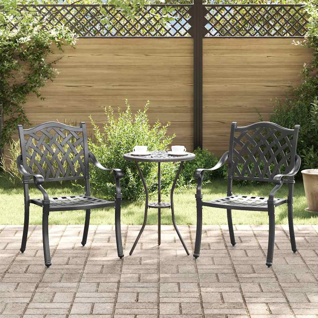 Hage Stol 2 pcs Svart 56 x 55 x 92.5cm Aluminium vidaXL