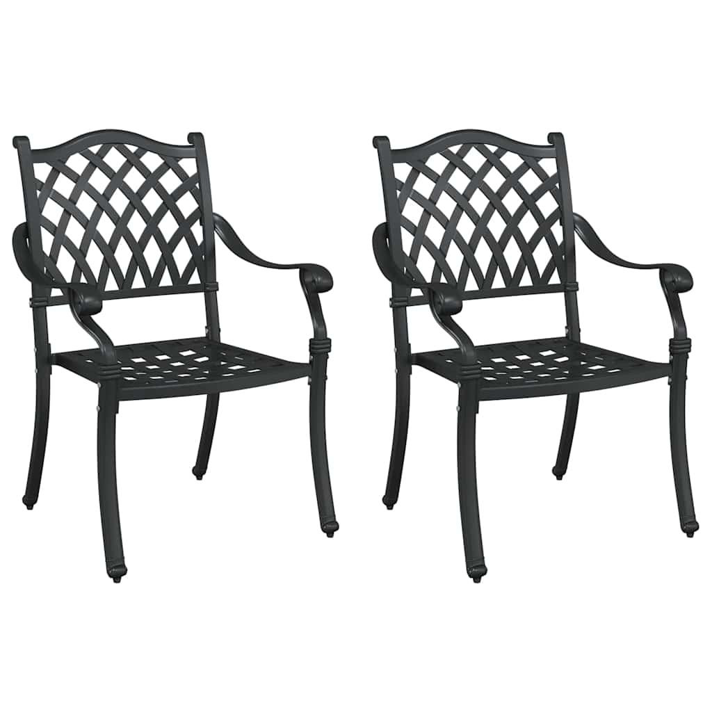Hage Stol 2 pcs Svart 56 x 55 x 92.5cm Aluminium vidaXL