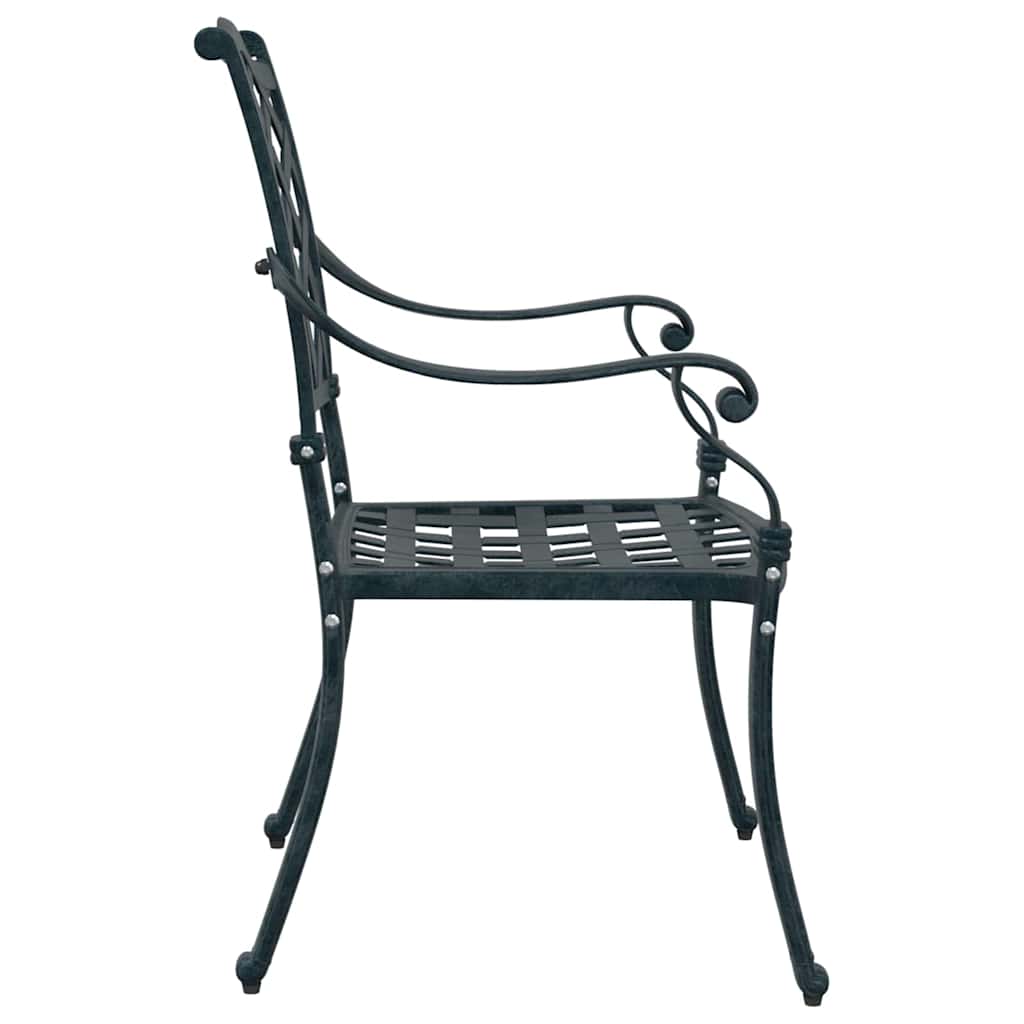 Hage Stol 2 pcs grønn 55 x 56.5 x 91cm Aluminium