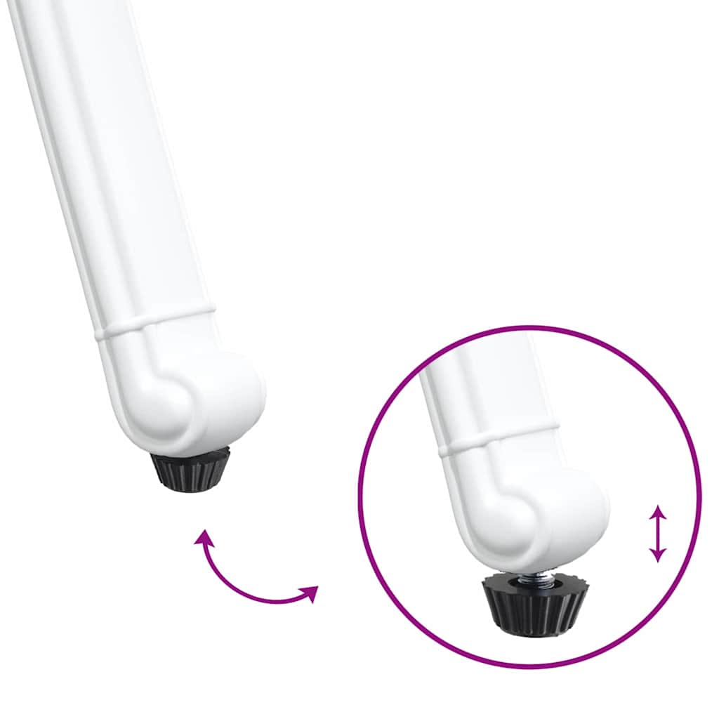 Hage Stol 2 pcs Hvit 55 x 56.5 x 91cm Aluminium