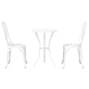 Hage Bistro Sett 3 pcs Hvit Aluminium