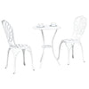 Hage Bistro Sett 3 pcs Hvit Aluminium