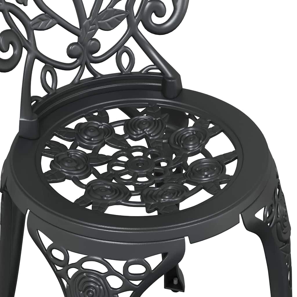 Hage Bistro Sett 3 pcs Svart Aluminium