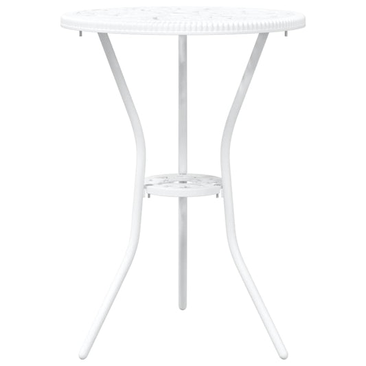 Hage Bistro Sett 3 pcs Hvit Aluminium vidaXL