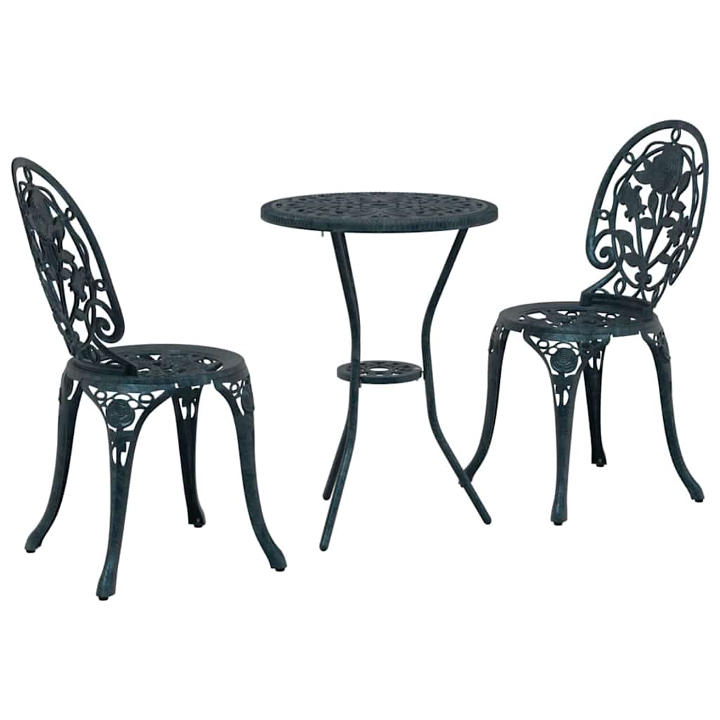 Hage Bistro Sett 3 pcs grønn Aluminium