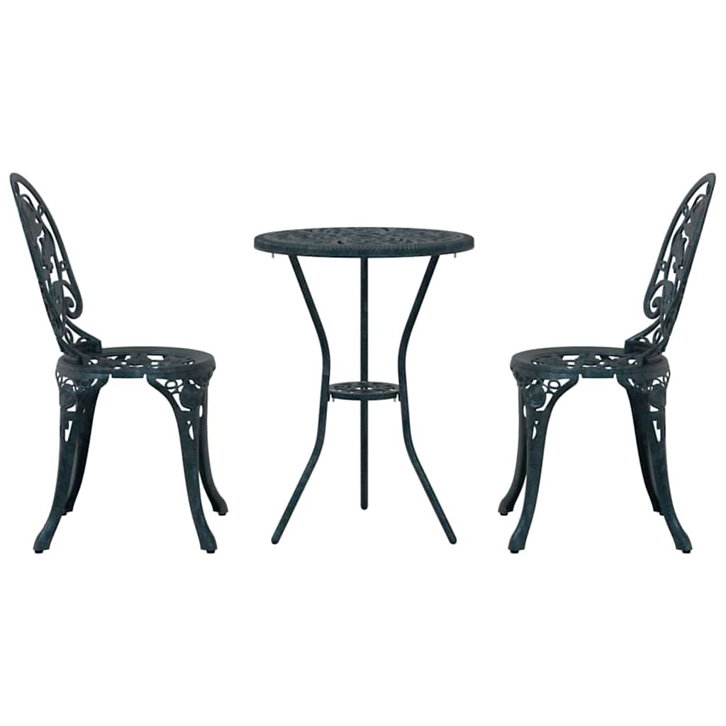 Hage Bistro Sett 3 pcs grønn Aluminium