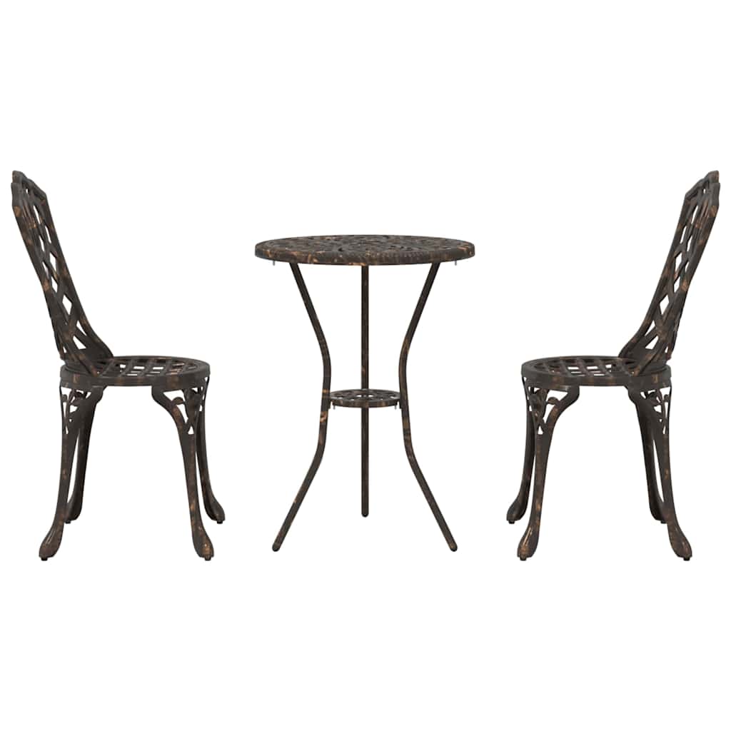 Hage Bistro Sett 3 pcs Bronse Aluminium