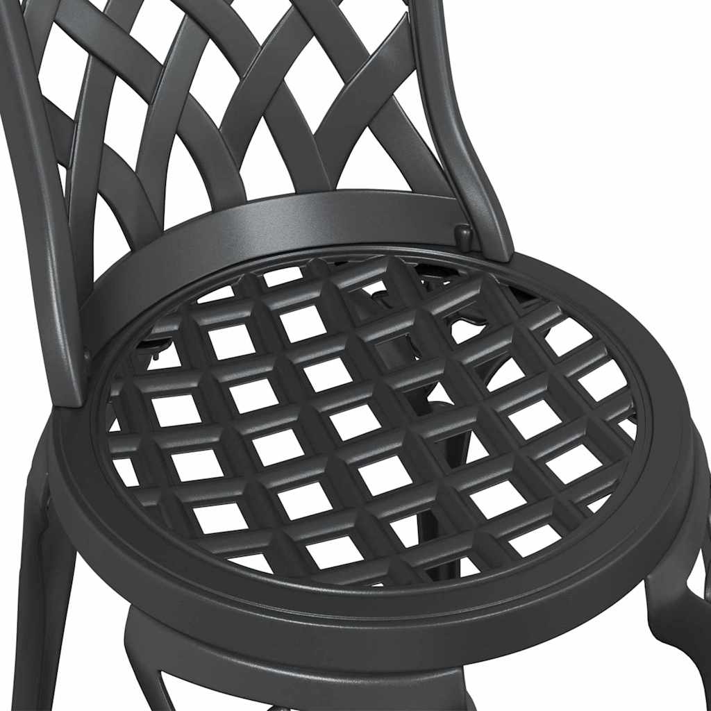Hage Bistro Sett 3 pcs Svart Aluminium