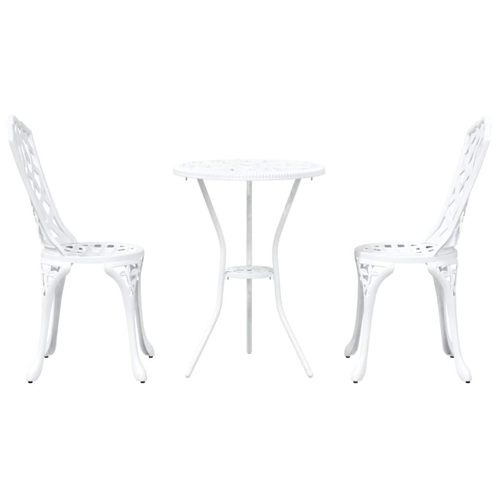 Hage Bistro Sett 3 pcs Hvit Aluminium