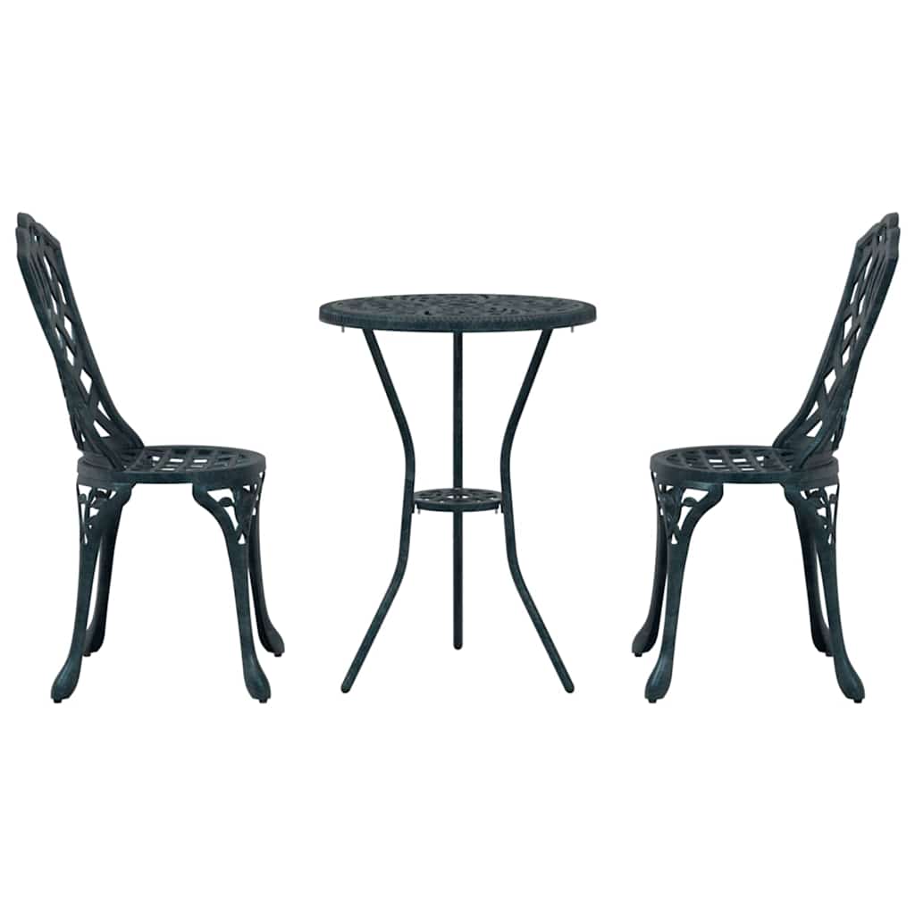 Hage Bistro Sett 3 pcs grønn Aluminium