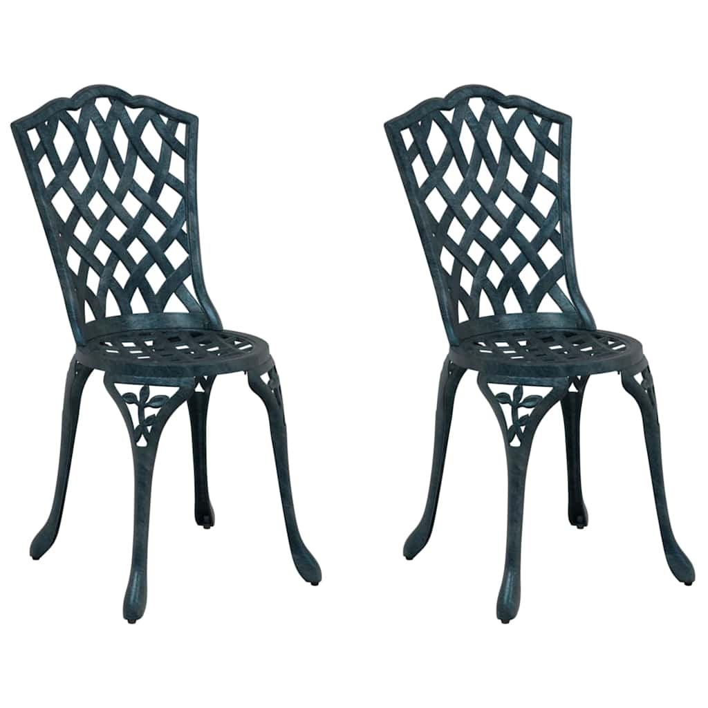 Hage Stol 2 pcs grønn 39 x 40 x 87cm Aluminium