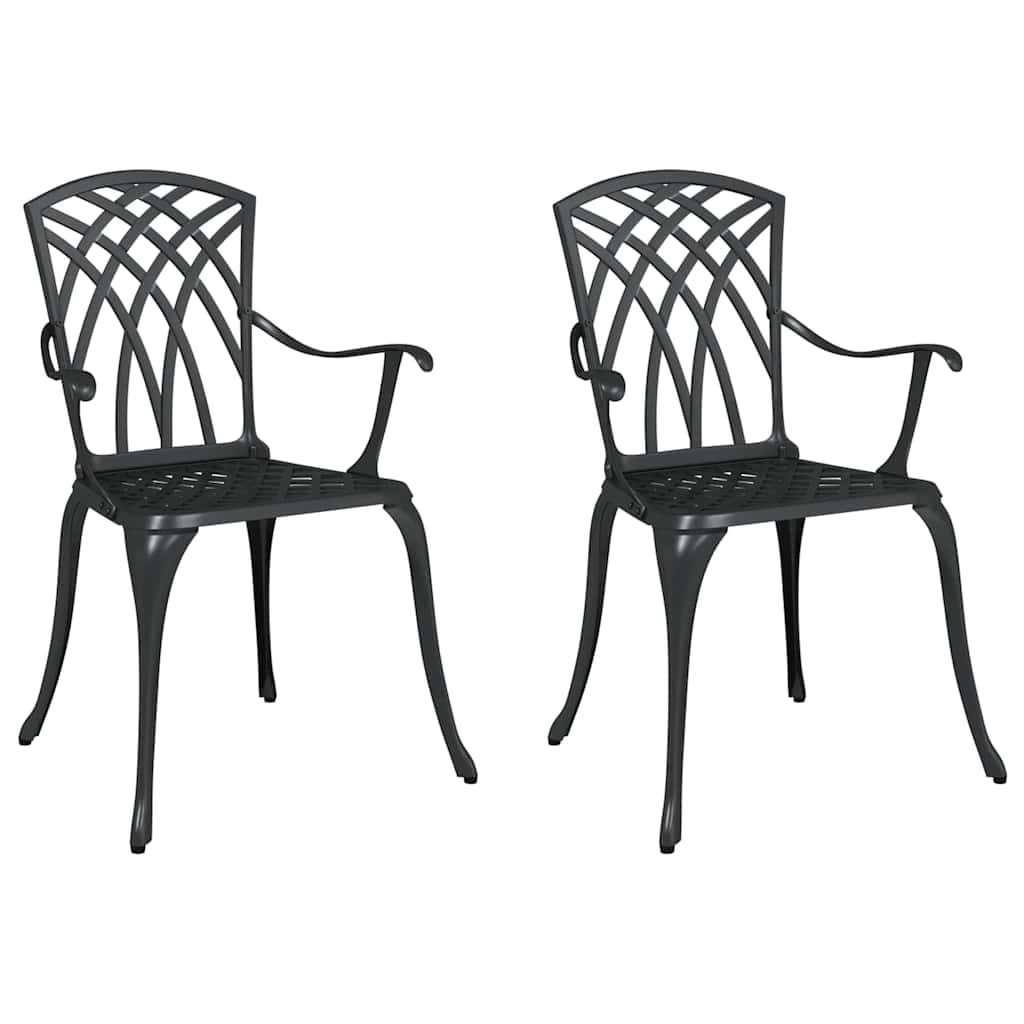 Hage Stol 2 pcs Svart 53 x 51 x 88,5cm Aluminium