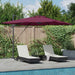 Parasoll Bordeaux Rød 286 x 284 x 270 cm Aluminium og polyester vidaXL