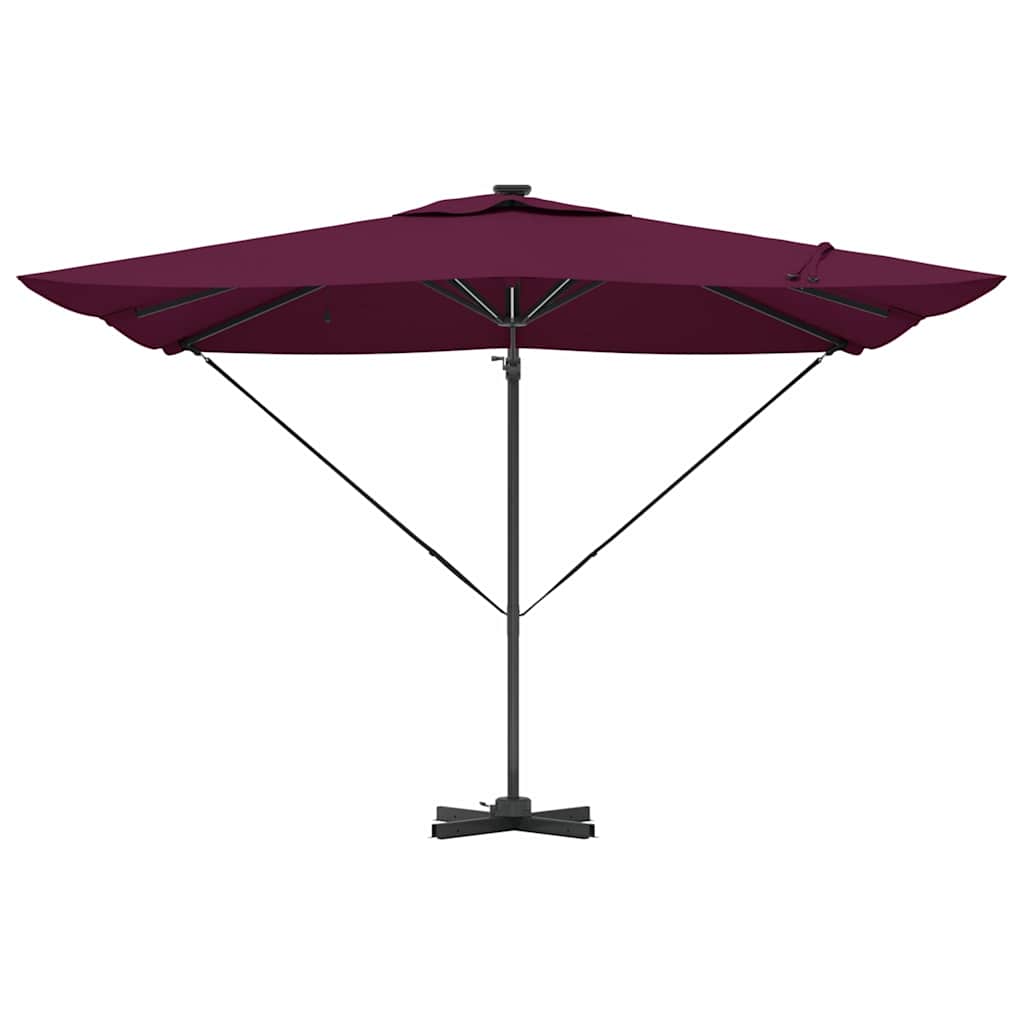 Parasoll Bordeaux Rød 286 x 284 x 270 cm Aluminium og polyester vidaXL