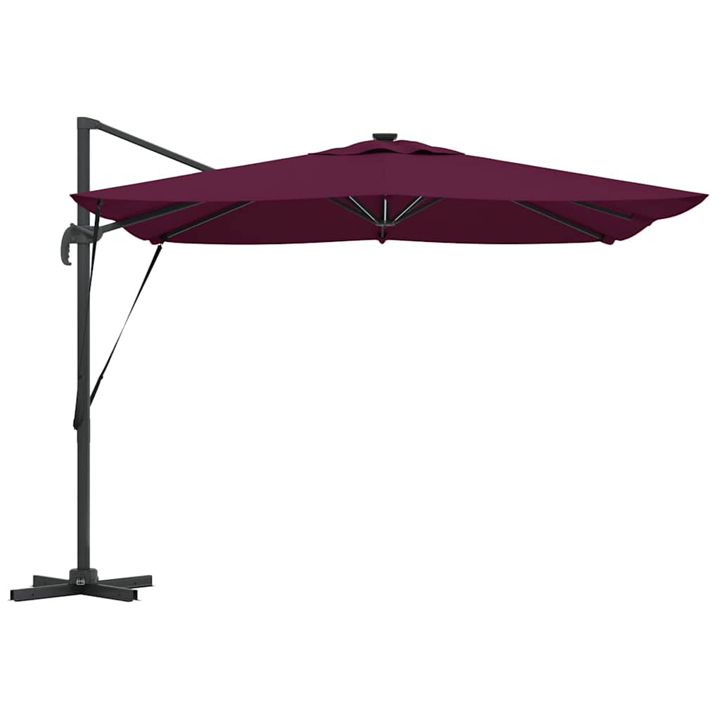 Parasoll Bordeaux Rød 286 x 284 x 270 cm Aluminium og polyester vidaXL