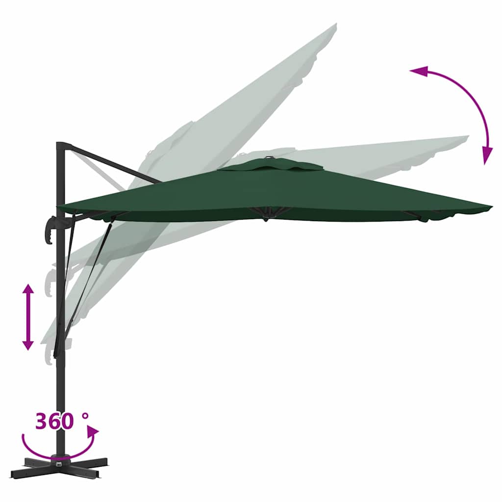 Roma parasol grønn 286 x 284 x 265 cm Aluminium og polyester