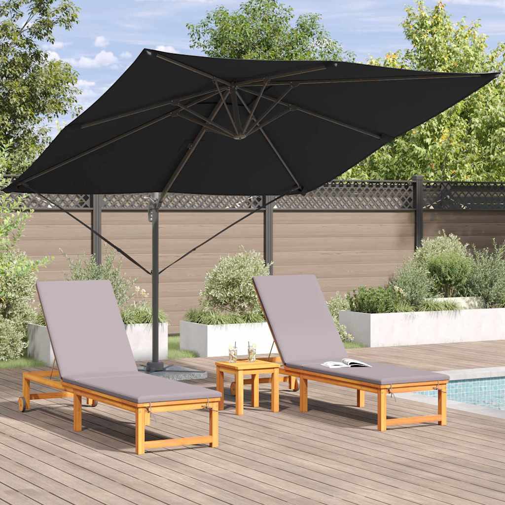 Roma parasol Svart 286 x 284 x 265 cm Aluminium og polyester