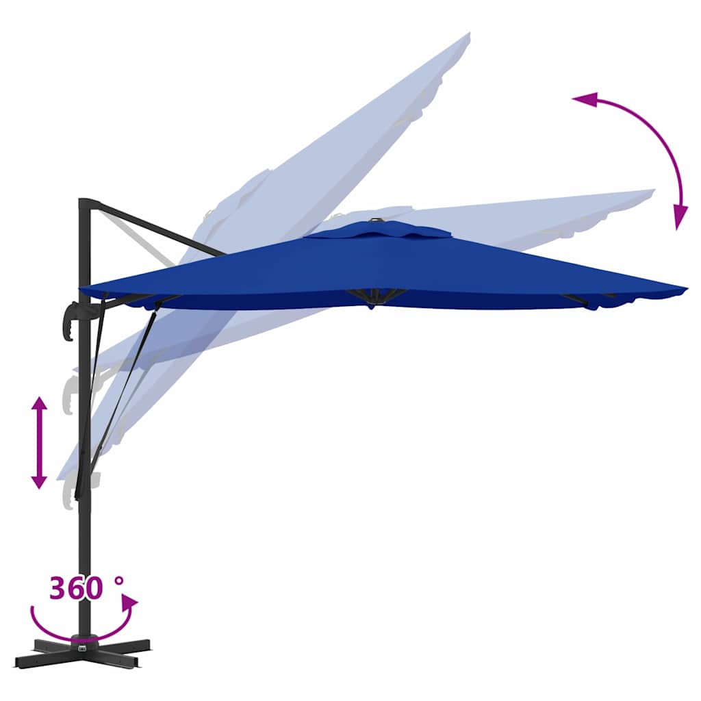 Roma parasol Blå 286 x 284 x 265 cm Aluminium og polyester
