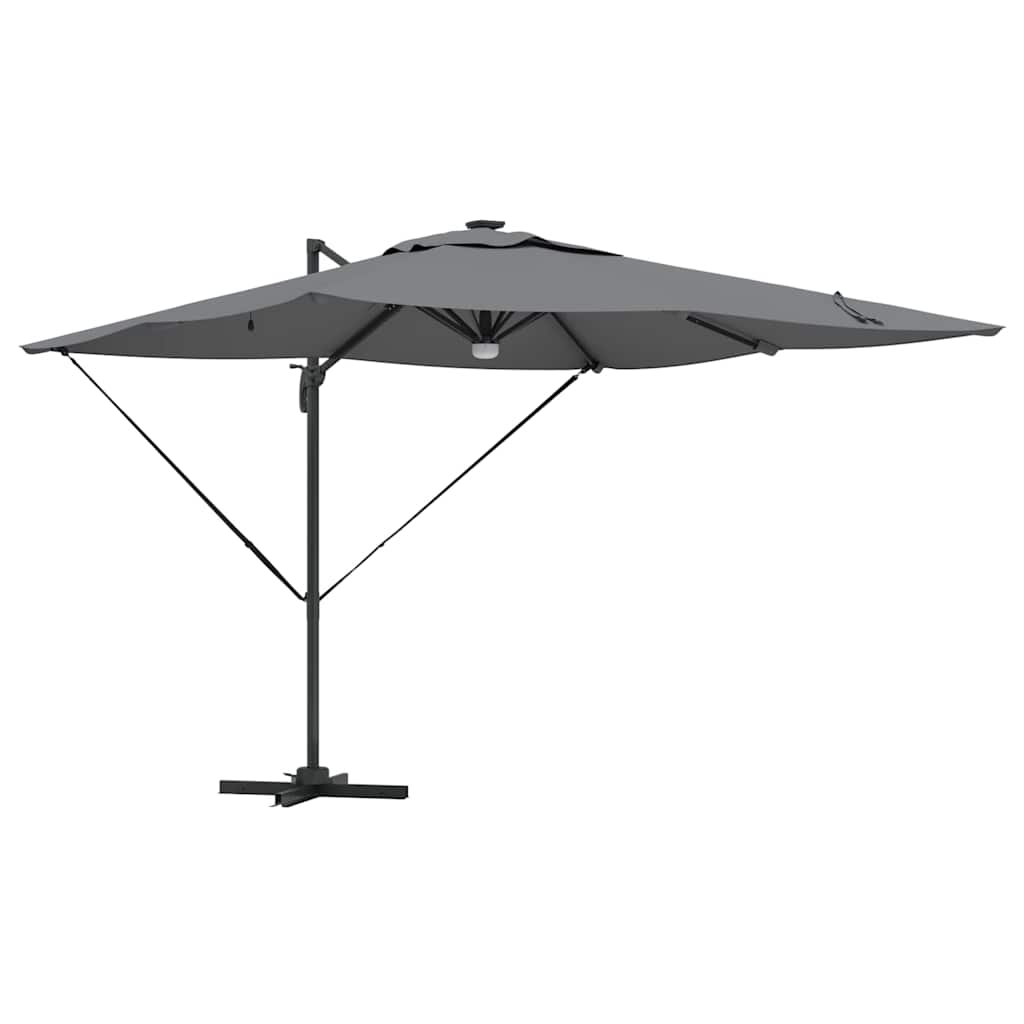 Roma parasol med LED -stripelys Antrasitt 286 x 284 x 270 cm