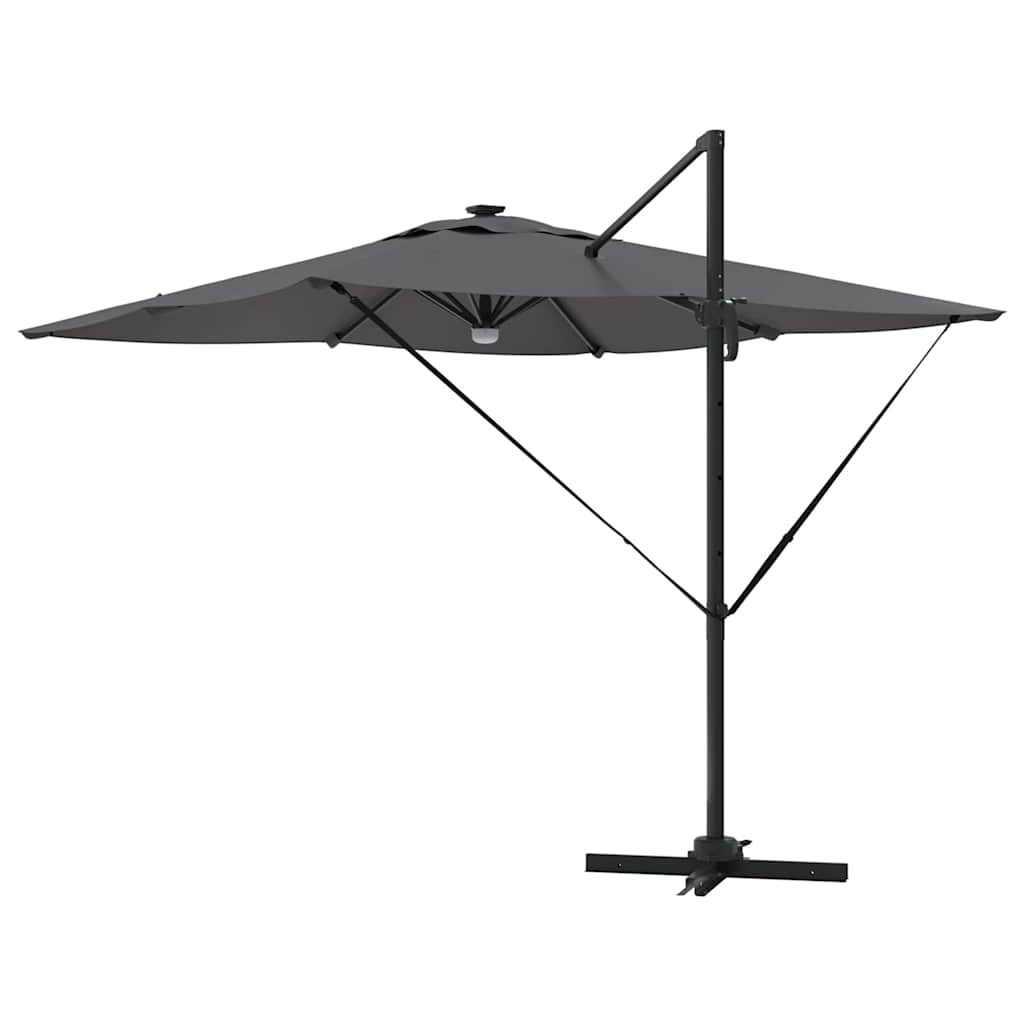 Roma parasol med LED -stripelys Antrasitt 286 x 284 x 270 cm