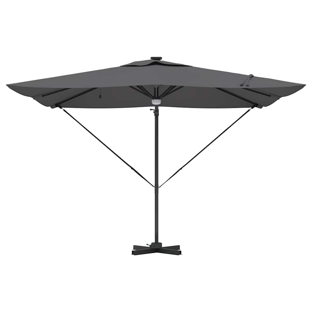 Roma parasol med LED -stripelys Antrasitt 286 x 284 x 270 cm