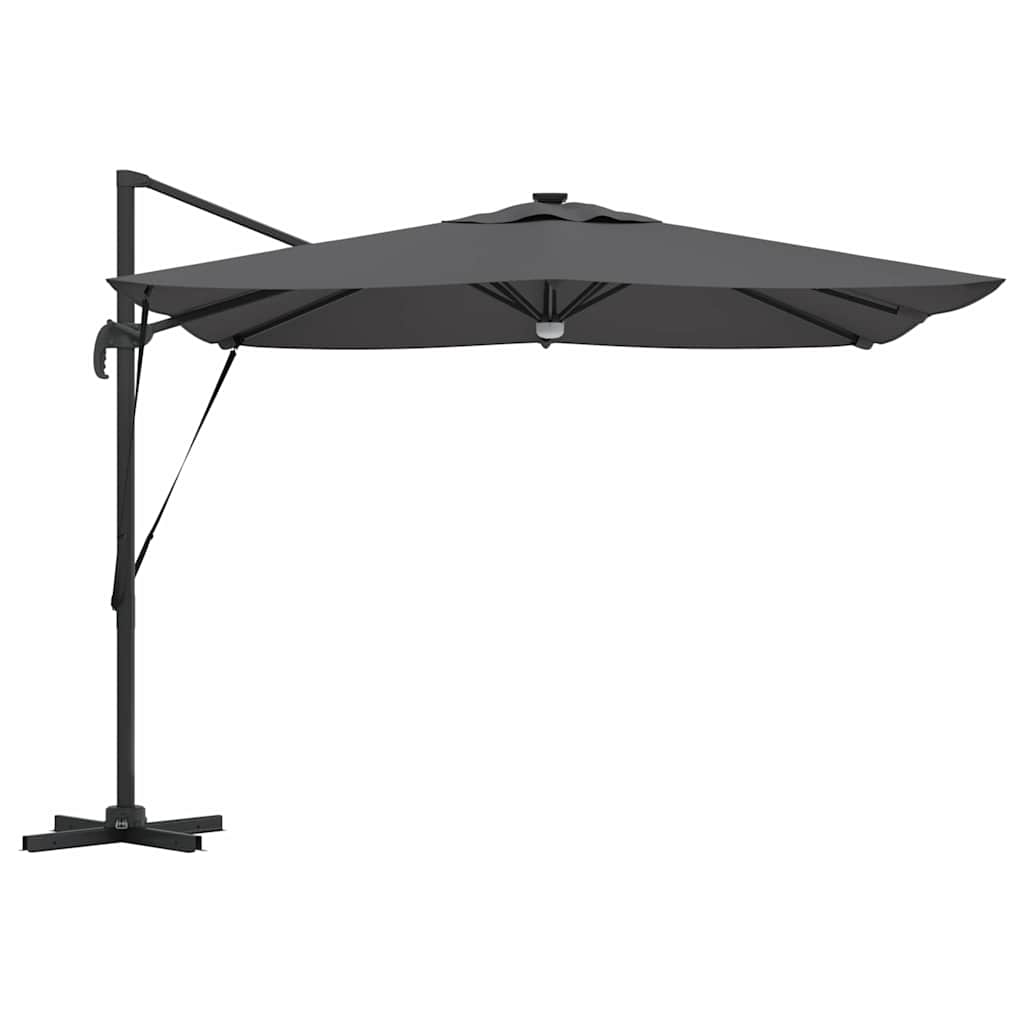 Roma parasol med LED -stripelys Antrasitt 286 x 284 x 270 cm