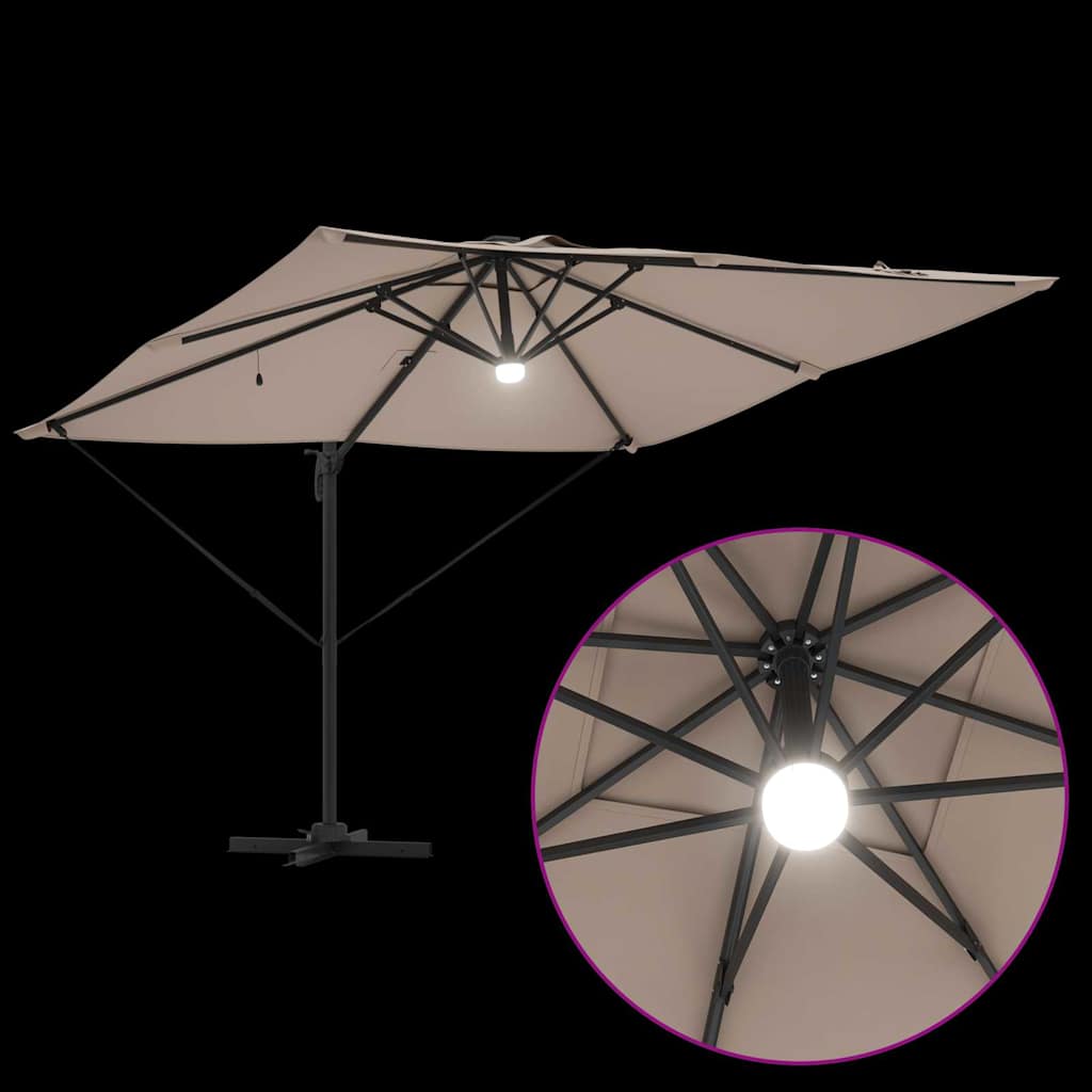 Roma parasol Gråbrun 286 x 284 x 270 cm Aluminium og polyester