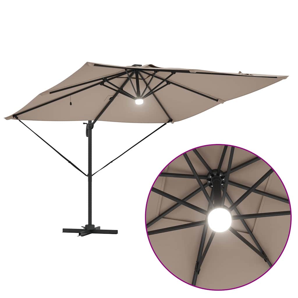 Roma parasol Gråbrun 286 x 284 x 270 cm Aluminium og polyester