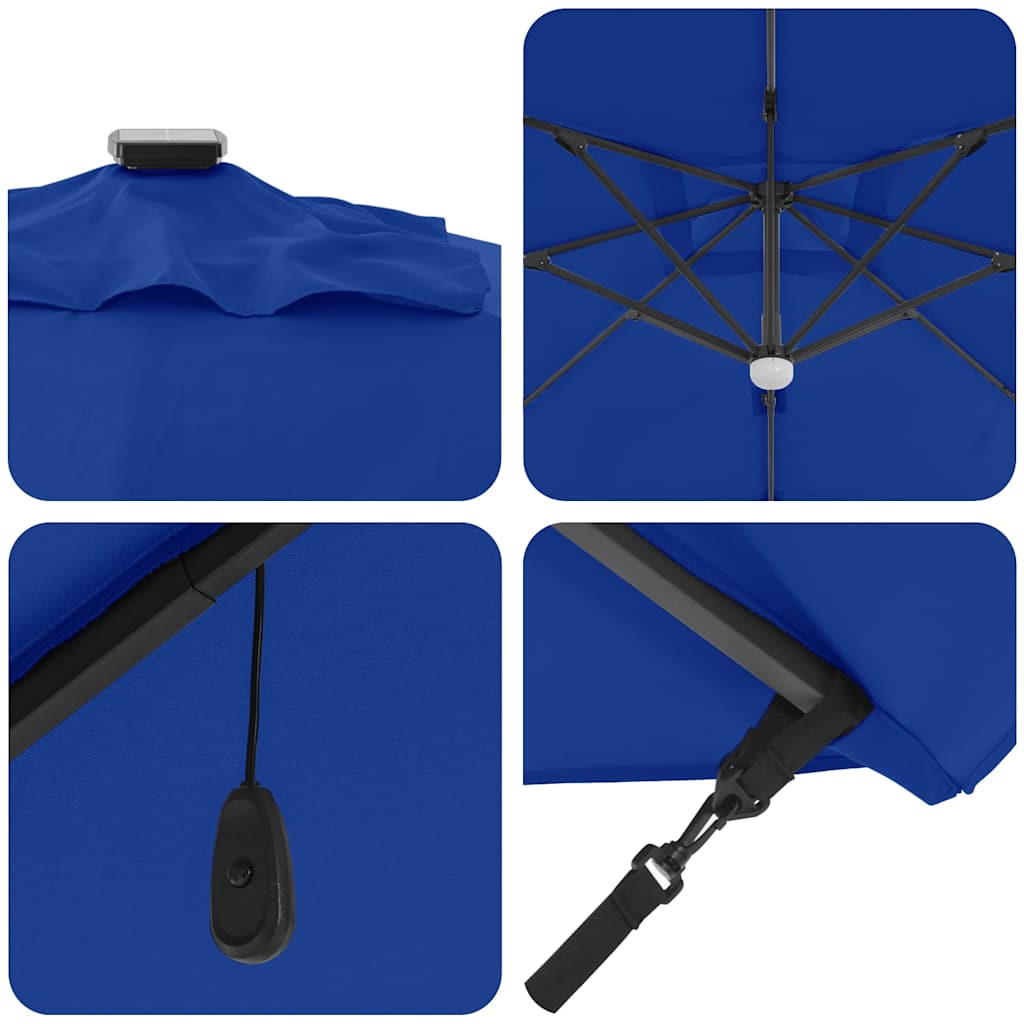 Roma parasol Blå 286 x 284 x 270 cm Aluminium og polyester