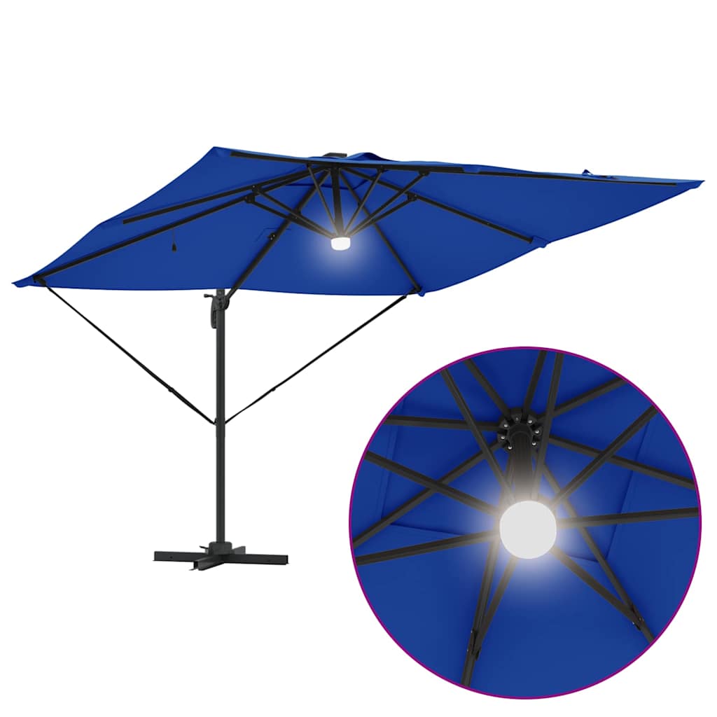 Roma parasol Blå 286 x 284 x 270 cm Aluminium og polyester